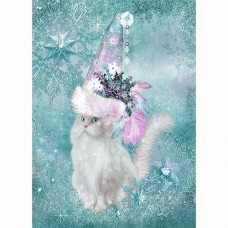FURRY CHRISTMAS DELIGHTS Cat in Snowflake Hat
